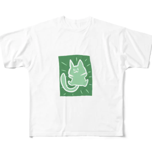 危ない猫 フルグラフィックTシャツ