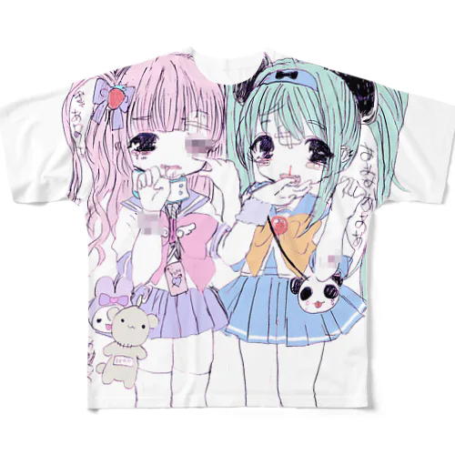 なかよちごっこ フルグラフィックTシャツ