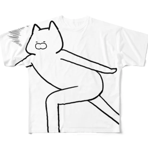 やたらと目につくねこ（？） フルグラフィックTシャツ