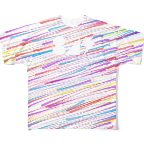 流星(白) フルグラフィックTシャツ