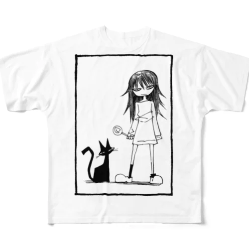 猫girl All-Over Print T-Shirt