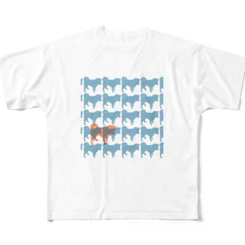 しばいぬさん 群れ All-Over Print T-Shirt