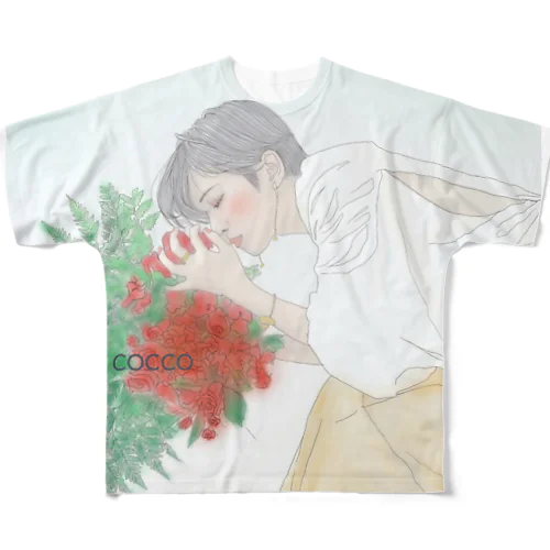 ダンサーシリーズ　1 「花の香り」 All-Over Print T-Shirt