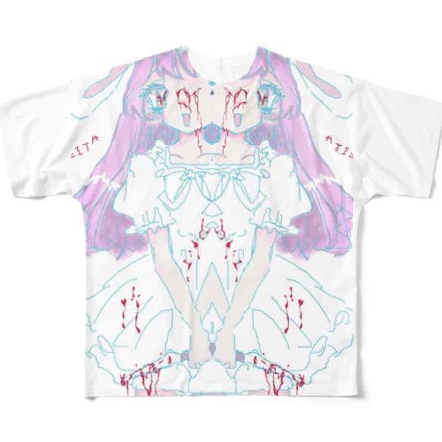 みんなのうさぎさん All-Over Print T-Shirt