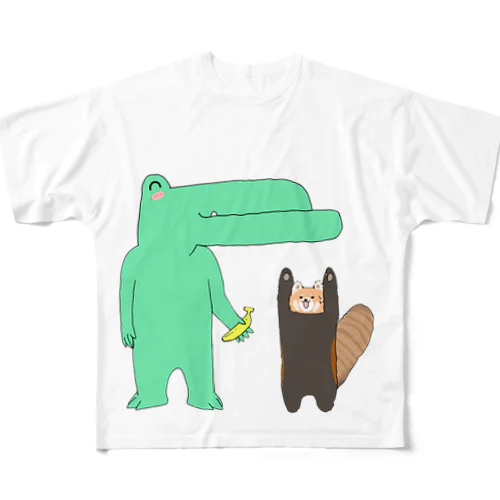 ワニ園のレッサーパンダ師匠 All-Over Print T-Shirt