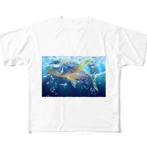 反射する鯛（限定10品） 풀그래픽 티셔츠