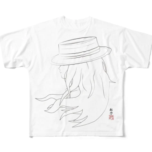 今だけ値下げ中！　令和Girl「線画バージョン」 All-Over Print T-Shirt