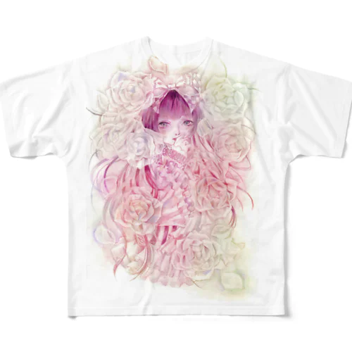 透明薔薇と少女 All-Over Print T-Shirt