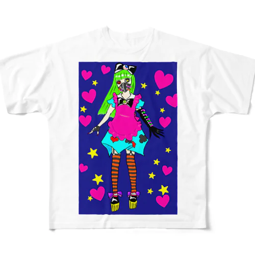 ハロウィンガール 背景あり All-Over Print T-Shirt