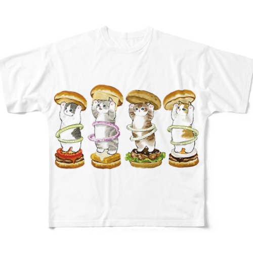 にゃんこバーガー All-Over Print T-Shirt