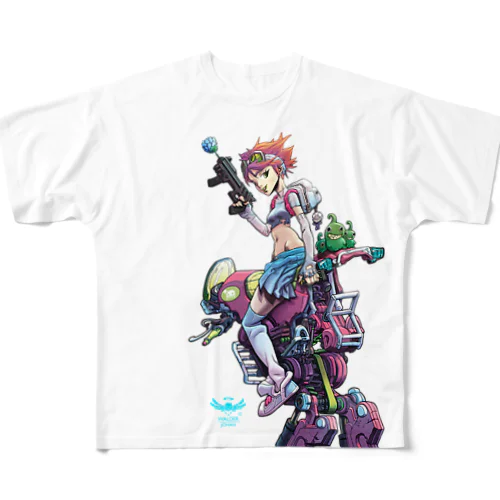 ロボットビックガール フルグラフィックTシャツ