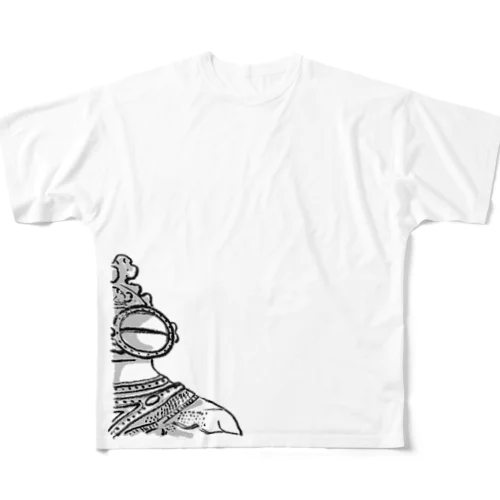 土偶ちゃん is looking at everything. All-Over Print T-Shirt