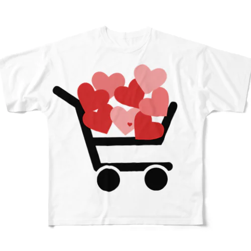 愛がいっぱい フルグラフィックTシャツ