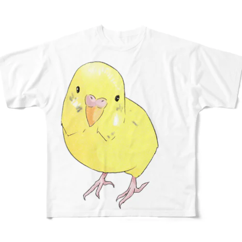 可愛いセキセイインコのパームちゃん フルグラフィックTシャツ