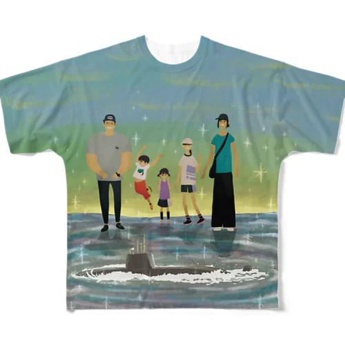 潜水艦家族 フルグラフィックTシャツ