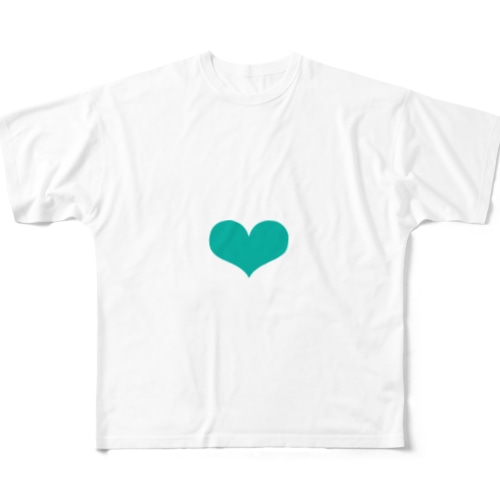 ハート　グリーン All-Over Print T-Shirt