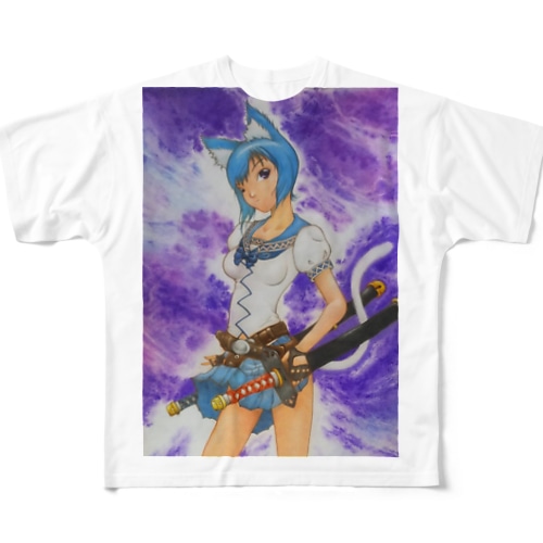 猫むす All-Over Print T-Shirt