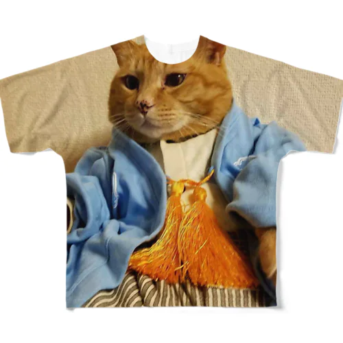 大きいねこキース フルグラフィックTシャツ