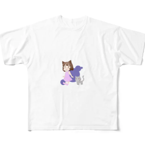 ねこみみちゃん フルグラフィックTシャツ