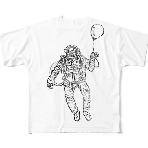 手書き宇宙くん フルグラフィックTシャツ