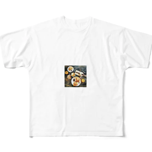 カフェ　クロワッサン　グラフィック All-Over Print T-Shirt