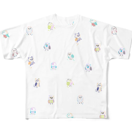 ふくろうさん All-Over Print T-Shirt