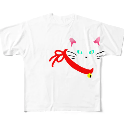 白猫様 フルグラフィックTシャツ