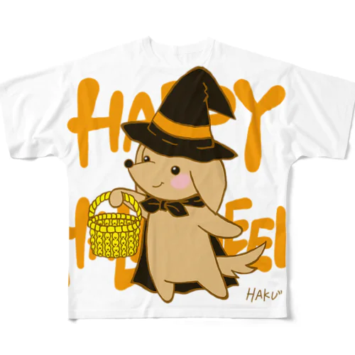 ハロウィン わんこ フルグラフィックTシャツ