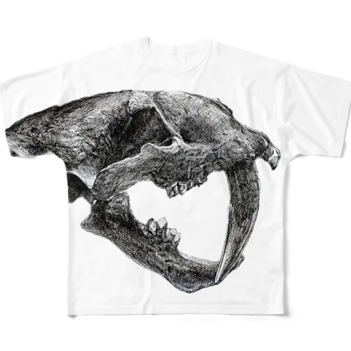 スミロドン（頭の骨） All-Over Print T-Shirt