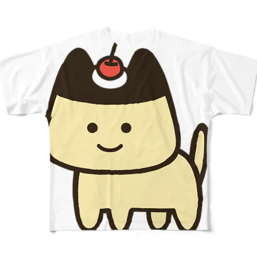 プリンねこ フルグラフィックTシャツ