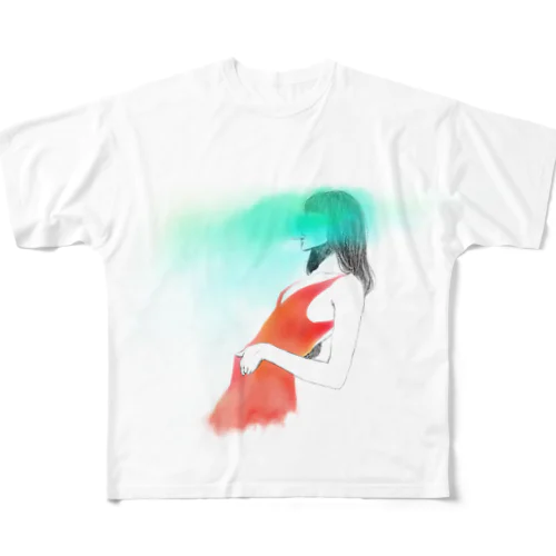 燃えるスカートの女 All-Over Print T-Shirt
