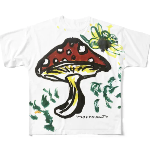 mornoventoきのこと蜂 All-Over Print T-Shirt