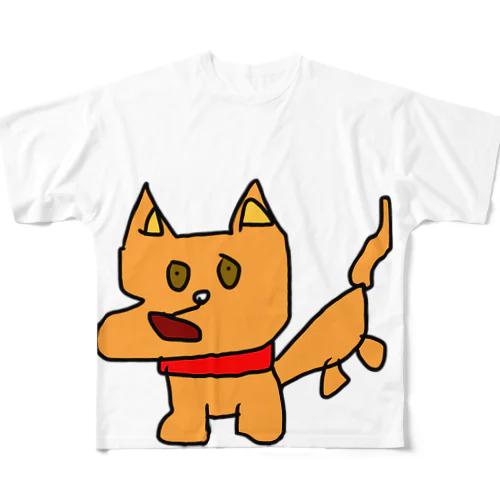 名犬キャットさん フルグラフィックTシャツ