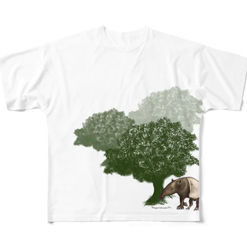 mornovento　木とバク All-Over Print T-Shirt