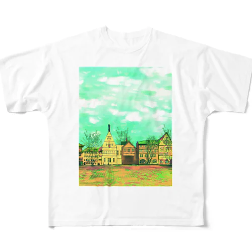 絵画のような街（元気色） All-Over Print T-Shirt