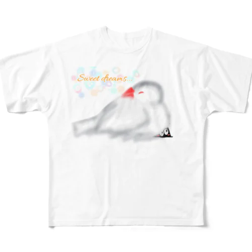 スリスリくんとおねんね白文鳥 All-Over Print T-Shirt