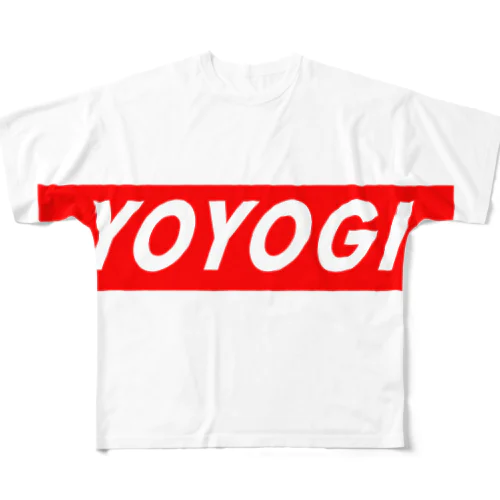 YOYOGI ボックスロゴ フルグラフィックTシャツ