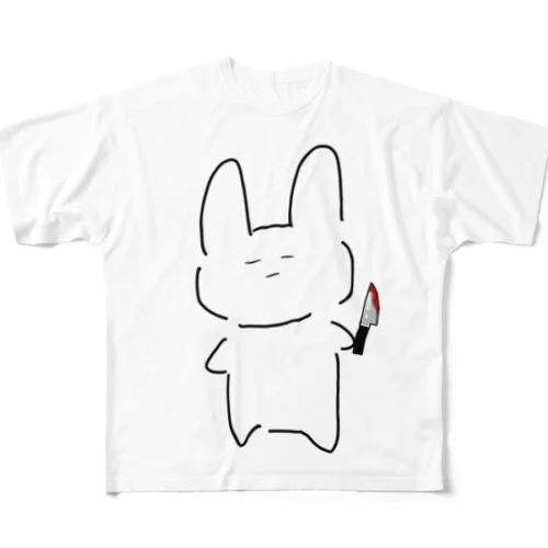 無表情うサイコ All-Over Print T-Shirt