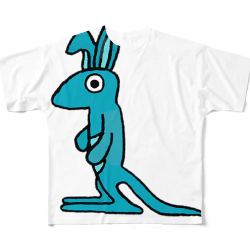 青カンガルー フルグラフィックTシャツ