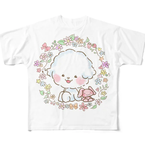 お花畑のルーちゃん フルグラフィックTシャツ