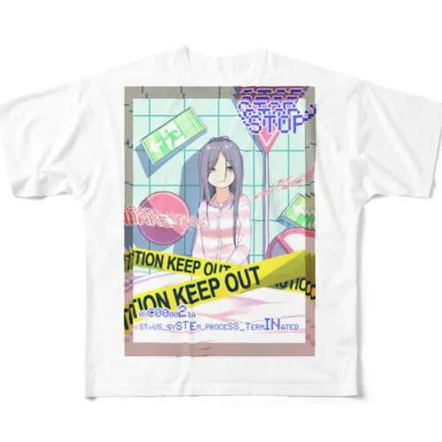 行き先 フルグラフィックTシャツ