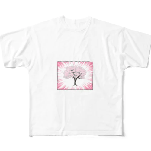 桜の木 フルグラフィックTシャツ