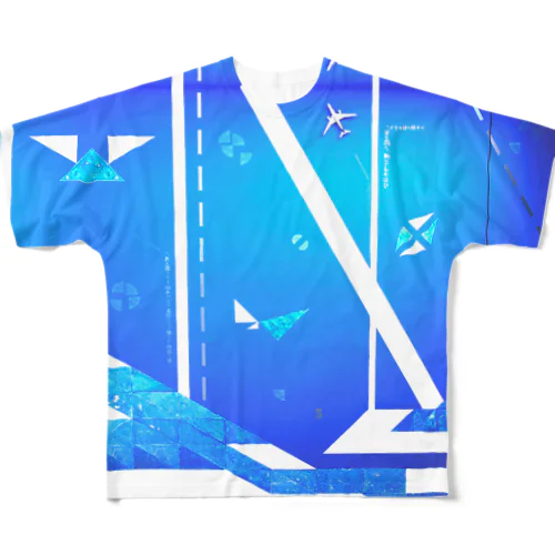 オリジナルRoomシャツ【鳥は池辺の青樹に宿し 魚は月下の青波に伏す（五条河原の模型楽園）】 All-Over Print T-Shirt