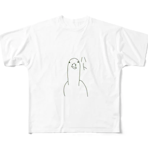 ハト フルグラフィックTシャツ