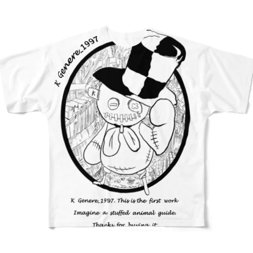 ぬいぐるみ案内人デザイン All-Over Print T-Shirt