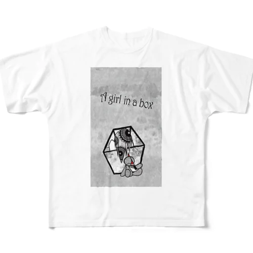 A girl in a box フルグラフィックTシャツ