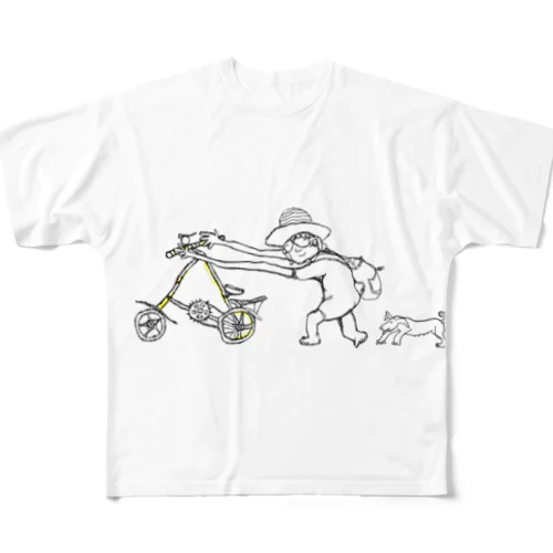 yunaちゃんと犬 All-Over Print T-Shirt