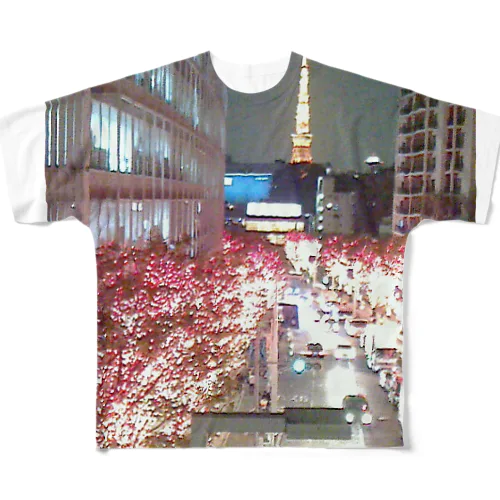 六本木の夕暮れ フルグラフィックTシャツ