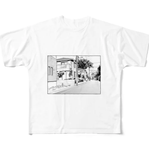 漫画背景風イラスト All-Over Print T-Shirt