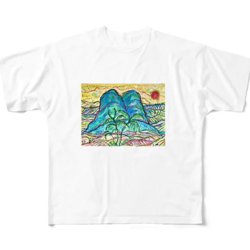 仲良しマウンテン All-Over Print T-Shirt